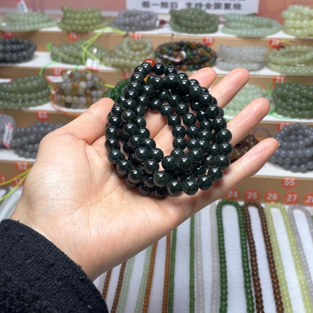 和田玉未镶嵌颈饰8mm