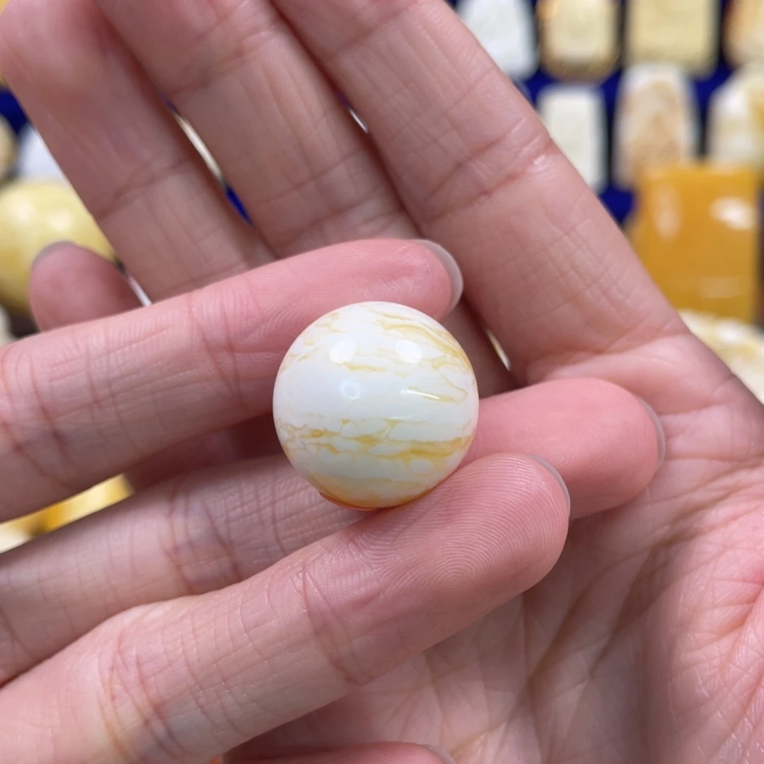 蜜蜡裸石未镶嵌琥珀蜜蜡珠子卡19mm
