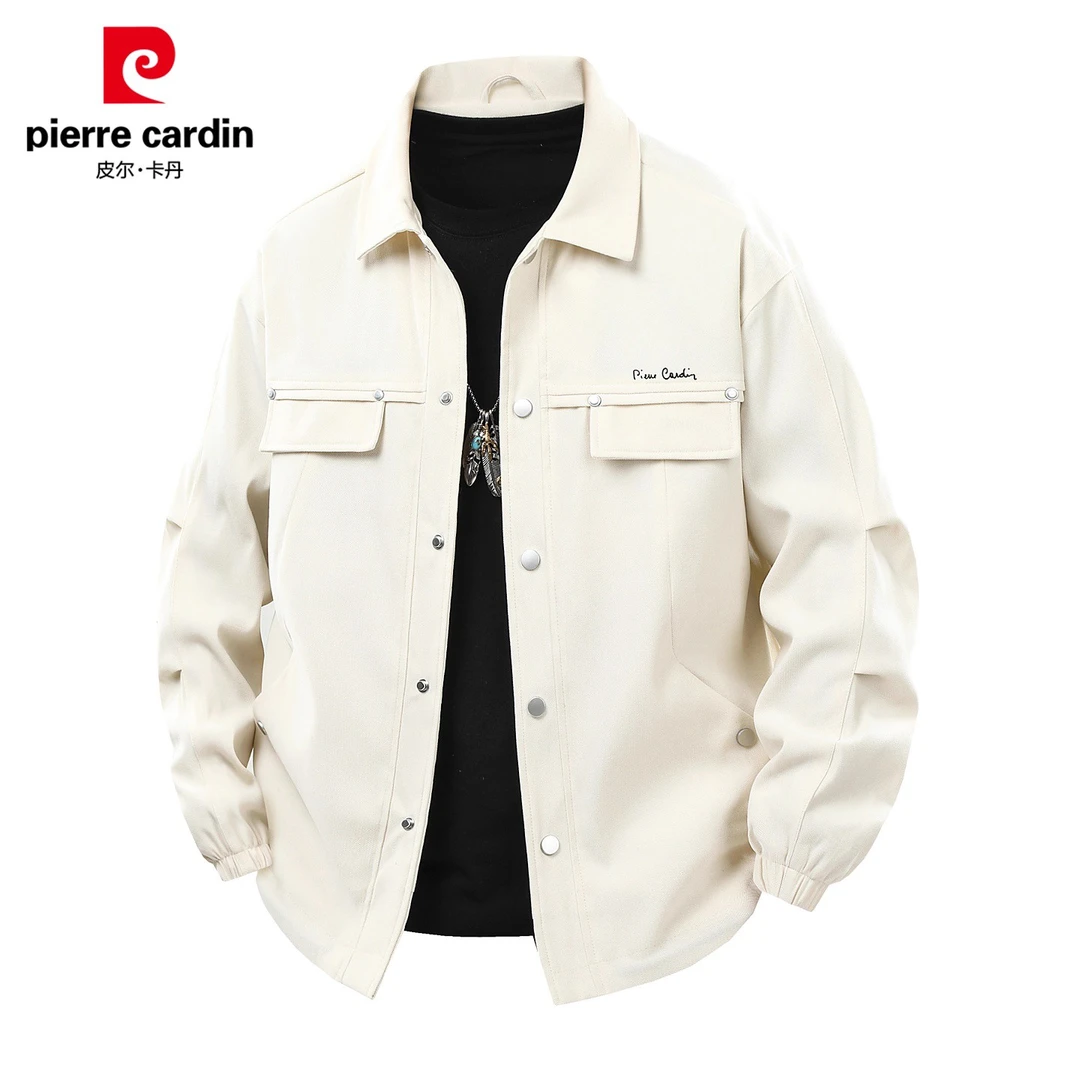 皮尔卡丹工装夹克男士2025年秋季新款痞帅宽松休闲翻领外套男装