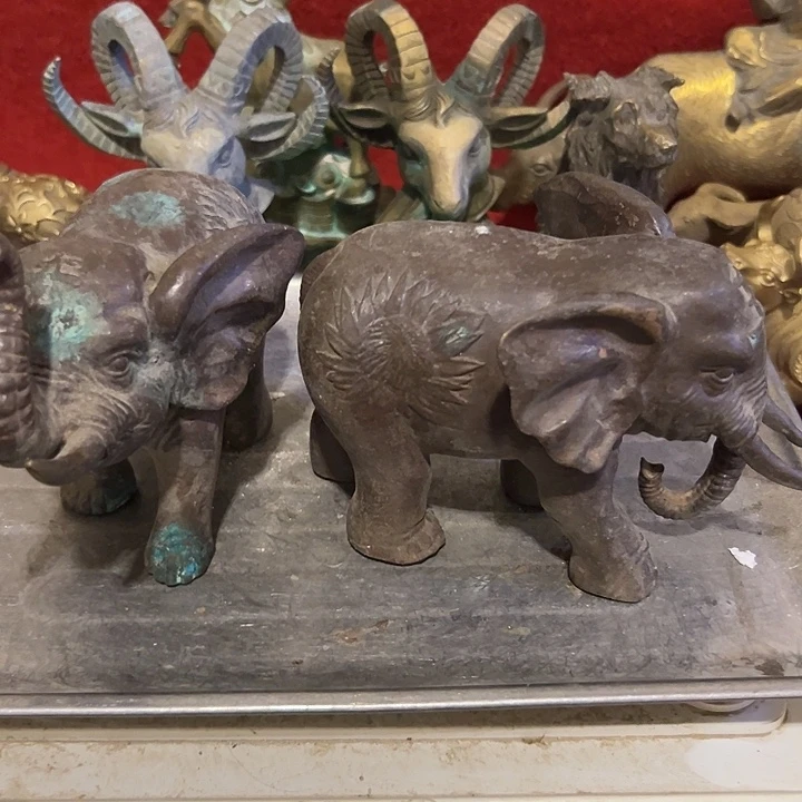 村***味黄铜摆件，文房工艺品摆件