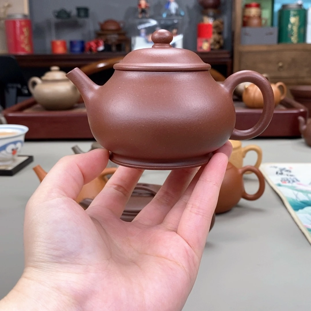 茶壶紫砂羊角山紫泥半手莲池古式160cc