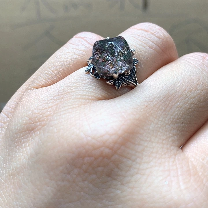 水晶水晶戒指银S925镶嵌