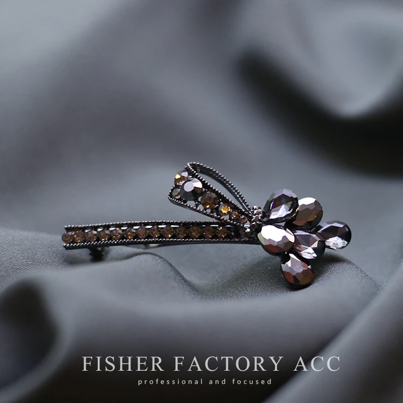 黑耀OL水钻结弹簧夹高级感后脑勺半扎发发夹发卡侧边刘海夹夹子