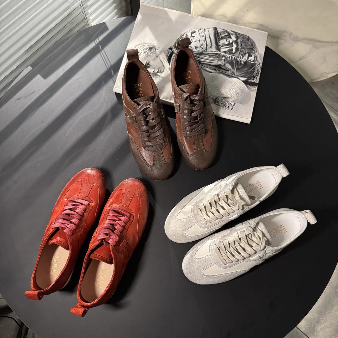 【九儿专属】EM2025平底洗的复古系带德训鞋E25AAT120