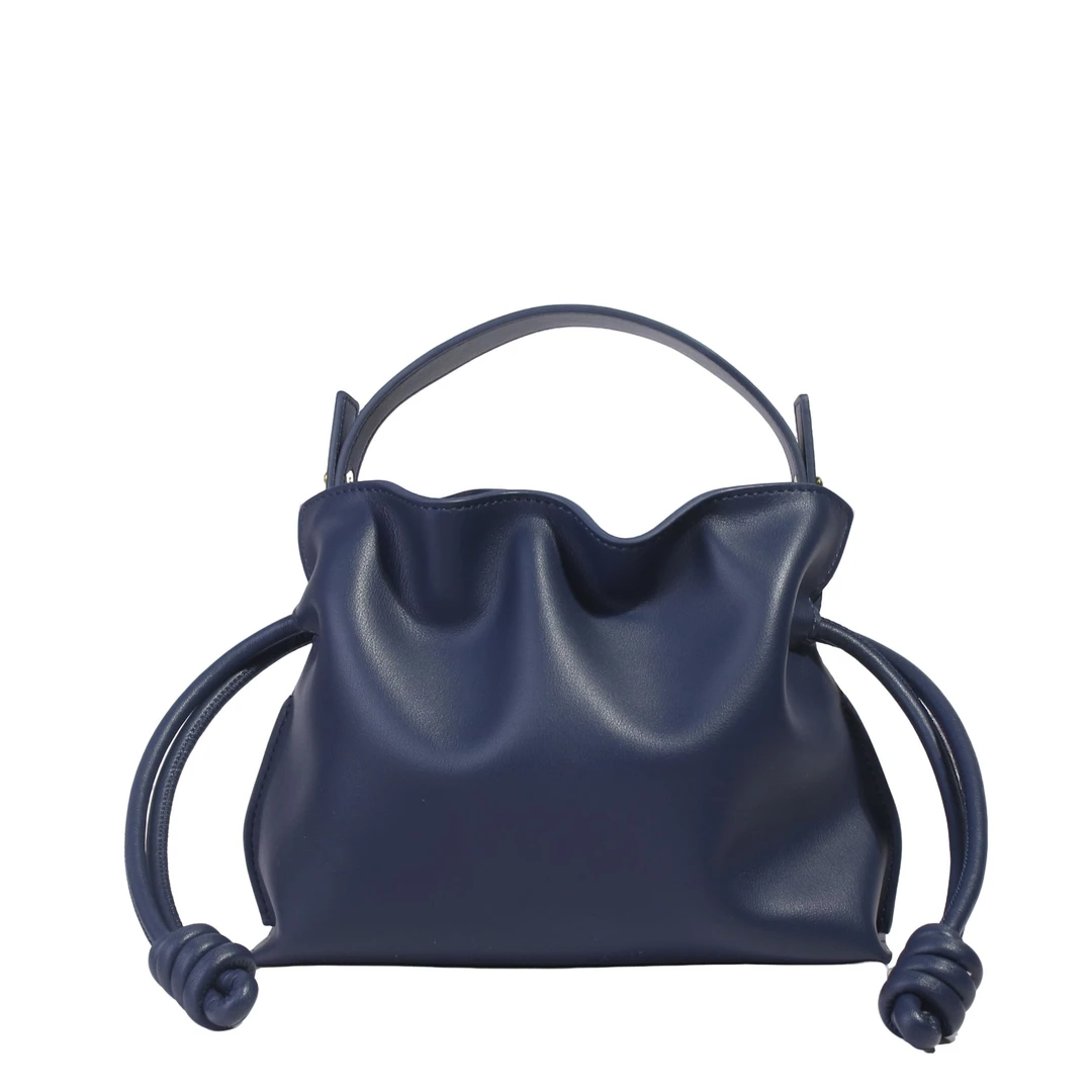 纯色福袋小众设计真皮腋下斜挎包小号BK-5888-深邃蓝