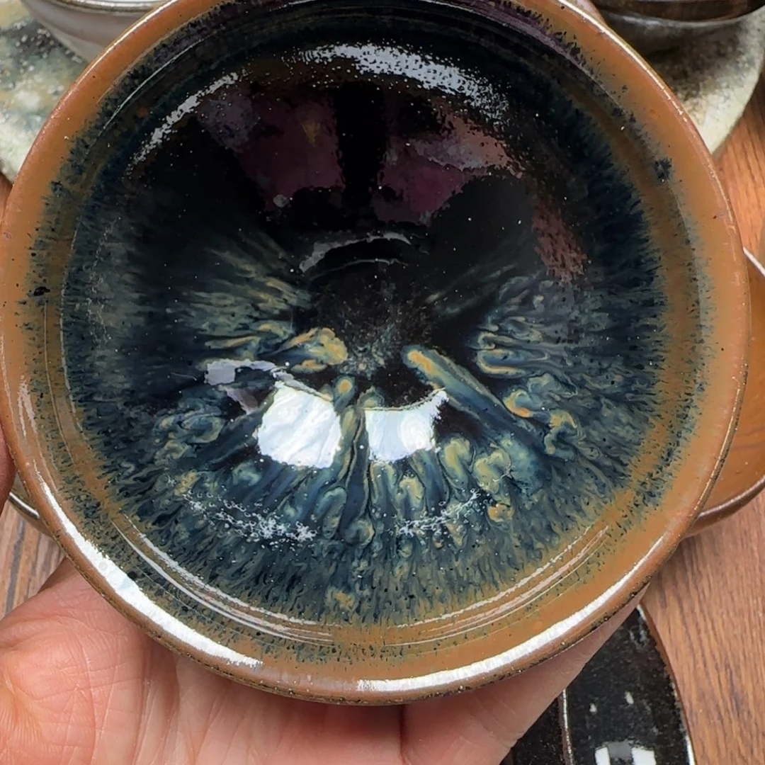 柴烧建盏茶盏茶杯134