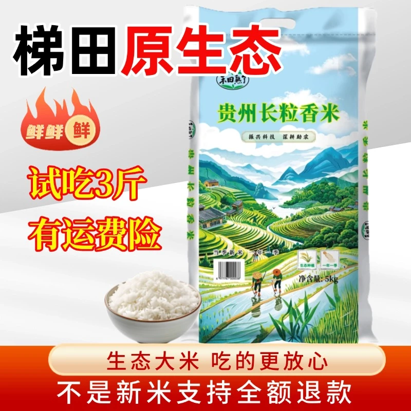 贵州特产大米猫牙长粒香米新米10斤籼米长粒香梯田高山农家软糯