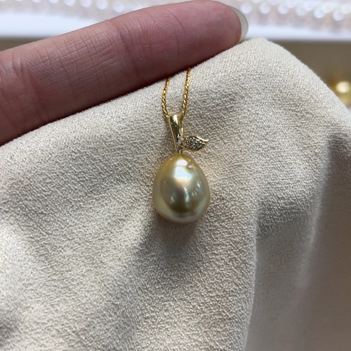 银S925镶嵌吊坠(不含链)海水珍珠10-11m 46号