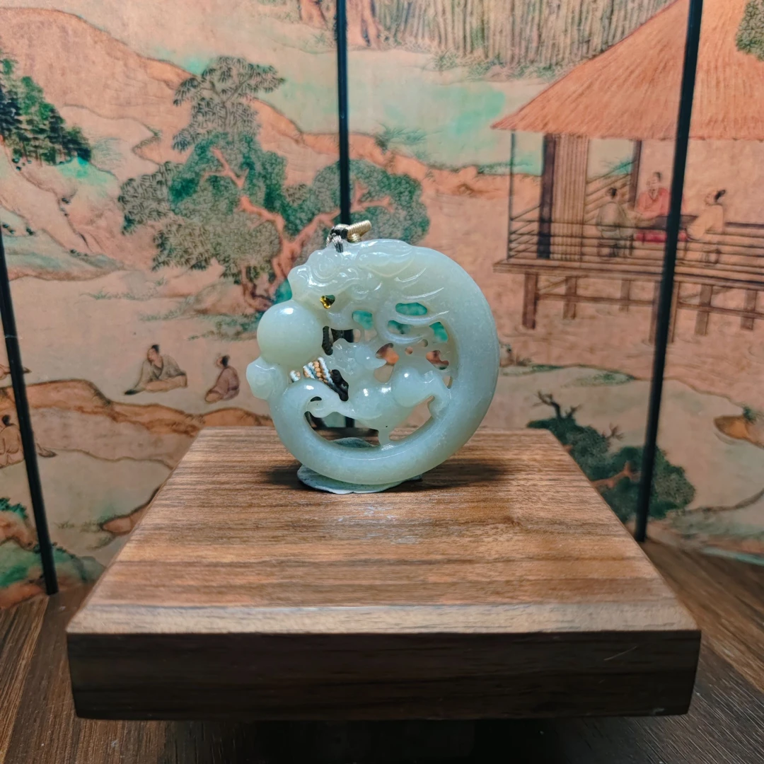 D和田玉赤龙吊坠0176