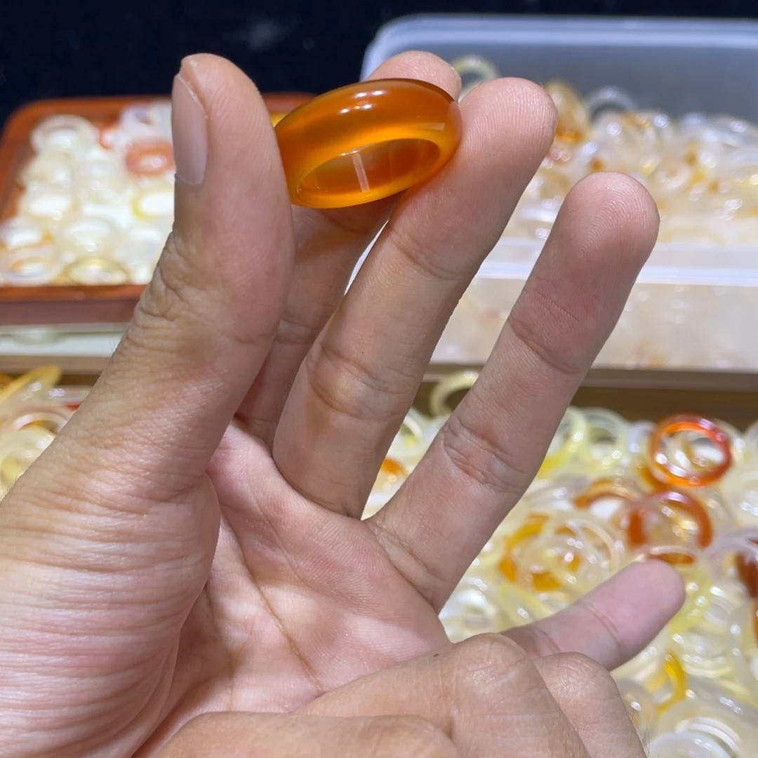 玛瑙/玉髓未镶嵌戒指65号港19