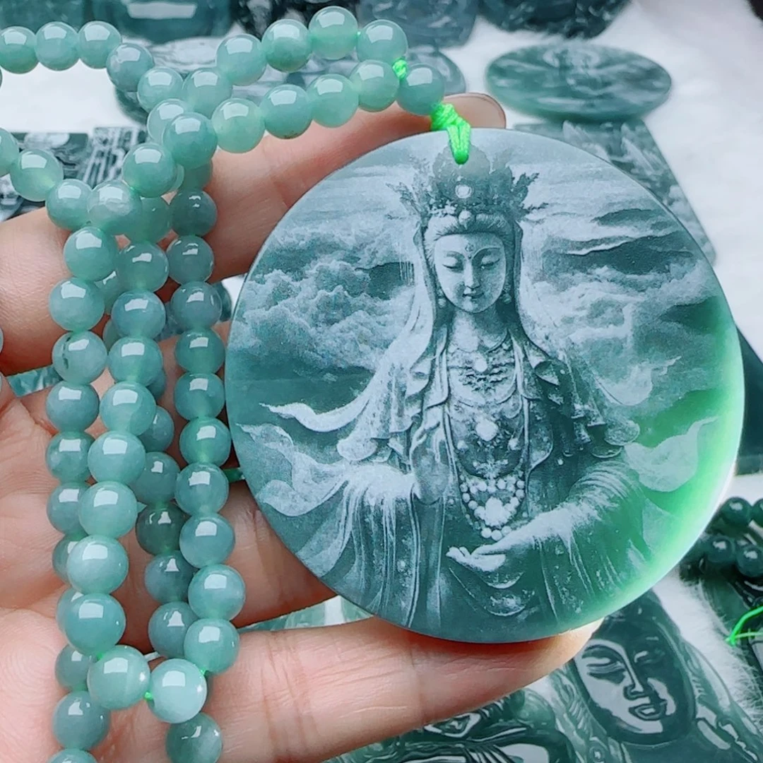 颈饰未镶嵌翡翠多样性发货天然的A货翡翠