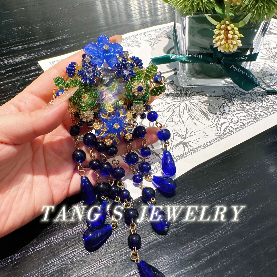 铜合金胸针 S｜蓝色流苏编织 经典珍藏