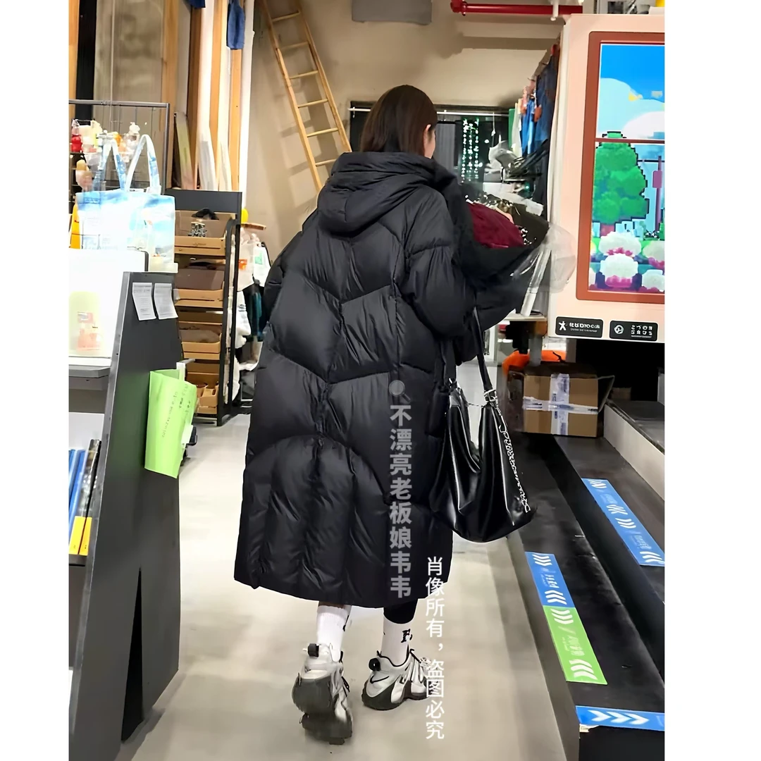 【寒冬被子年末清仓】休闲加厚韩冬季宽松90鸭绒时尚长款羽绒服2410