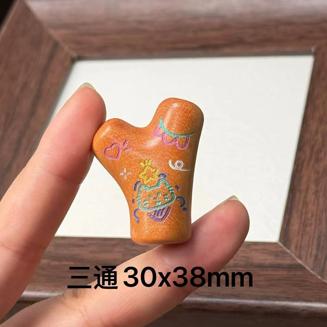 文玩玉米龙头花托羊角钉七彩宝石迷你玉米转转头配件
