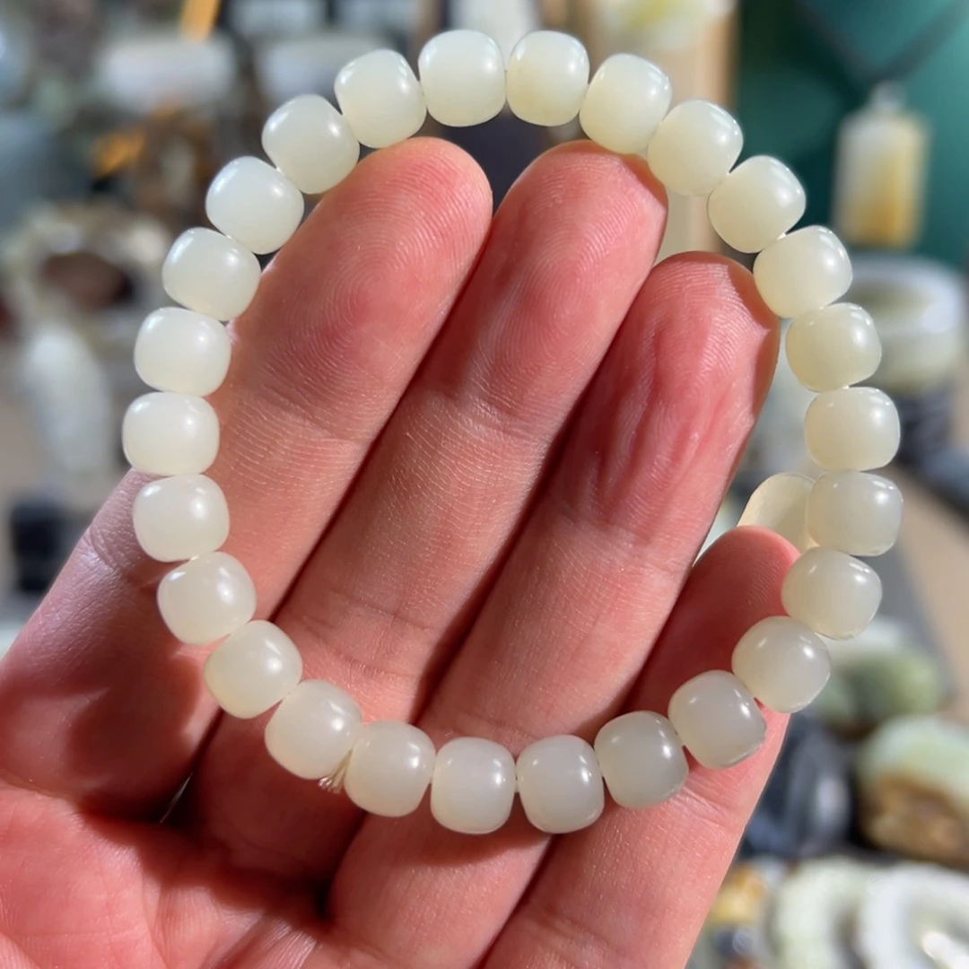 和田玉未镶嵌手串于田料