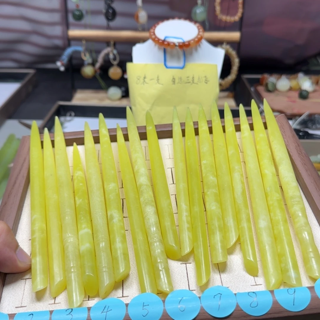 单***姐蛇纹石玉合金发饰