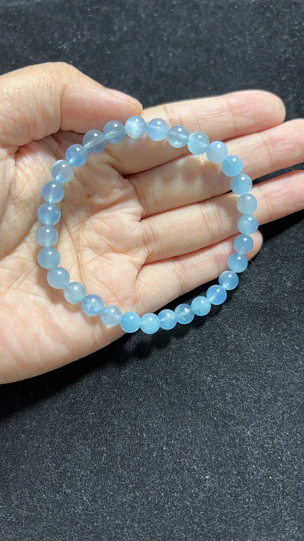 6mm 蓝天白云海蓝宝 天空的感觉