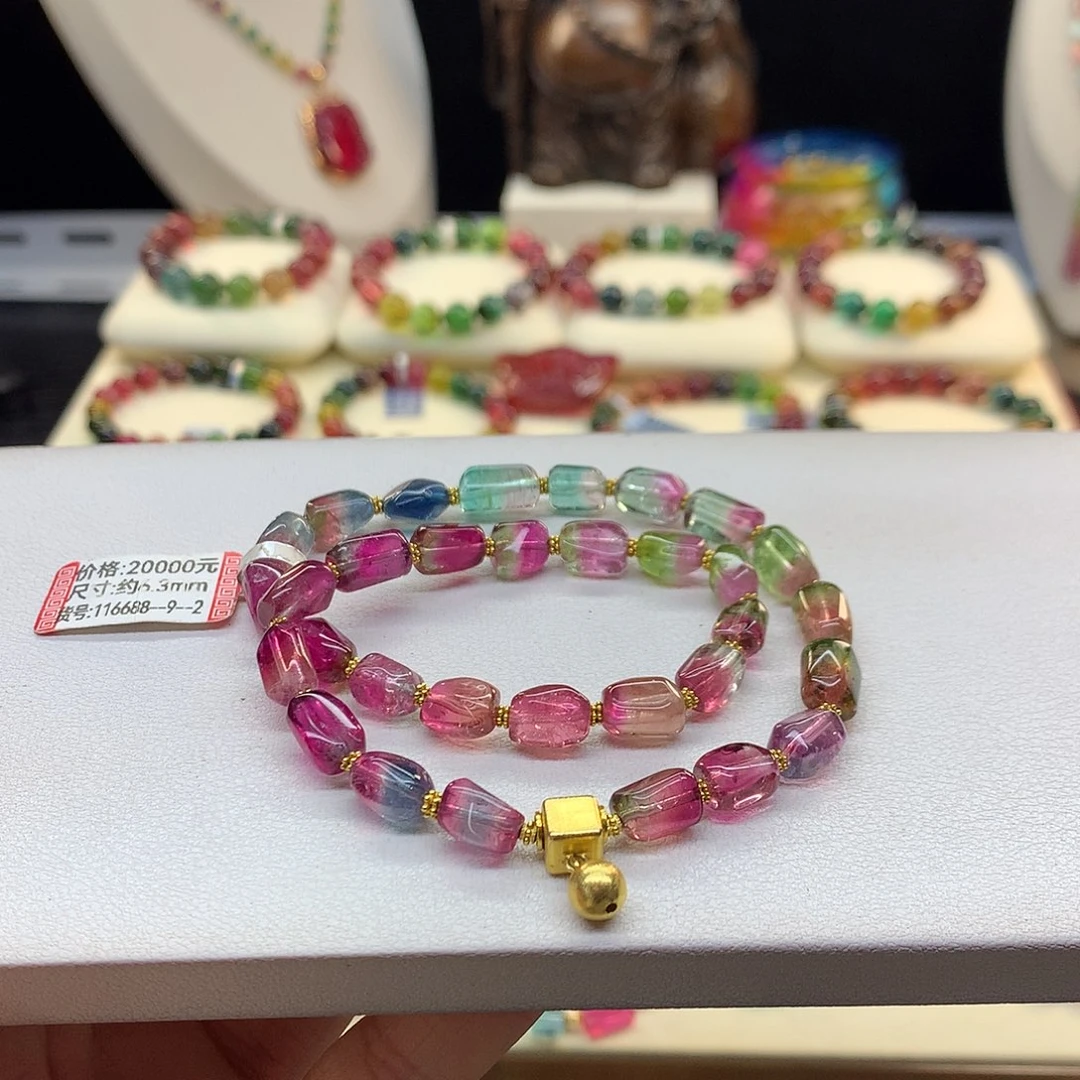 手串未镶嵌碧玺6.3/西瓜原石。