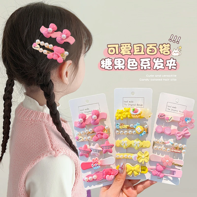 儿童糖果色发夹甜美女童碎发卡不伤发宝宝bb夹头饰侧边夹刘海发饰
