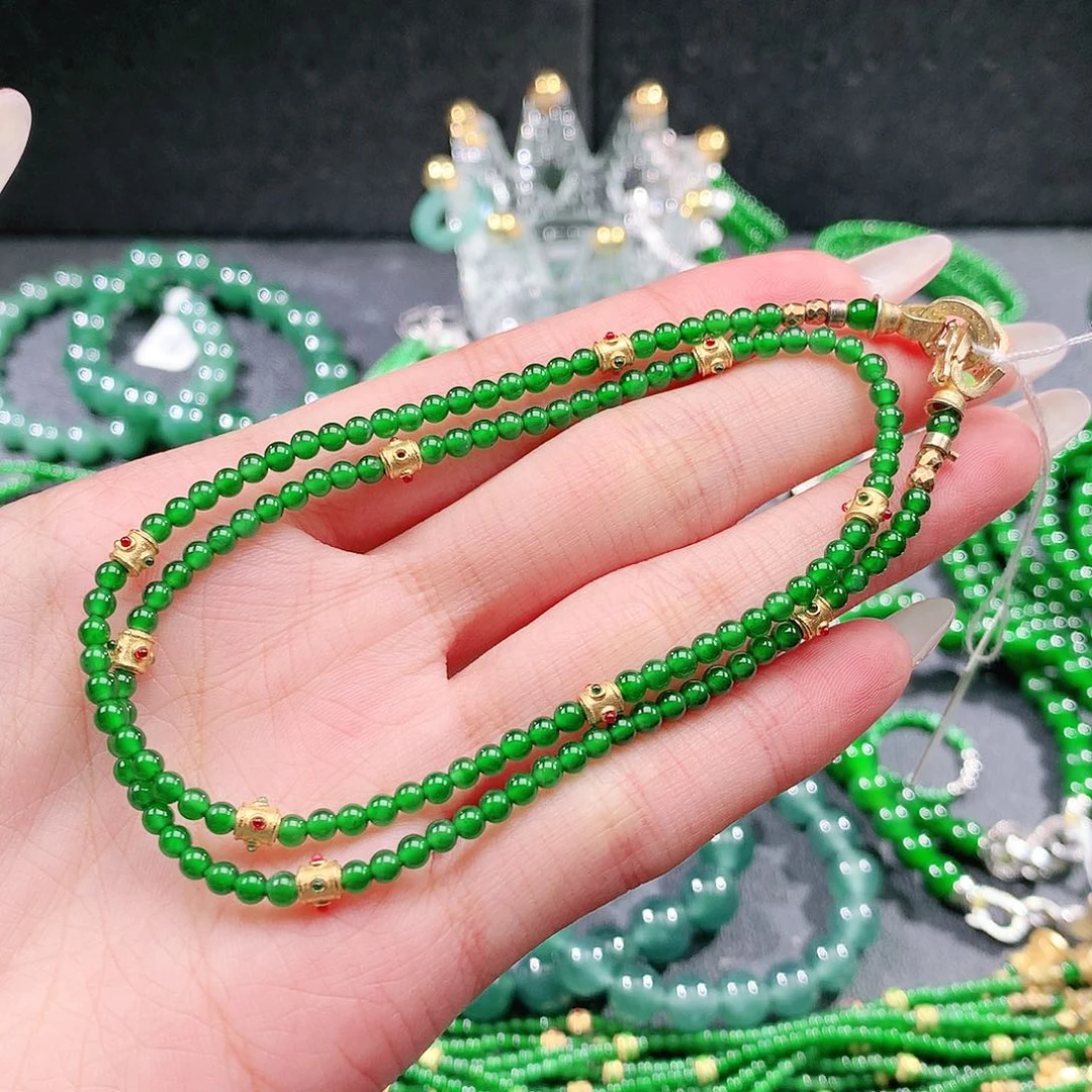 翡翠未镶嵌手串项链