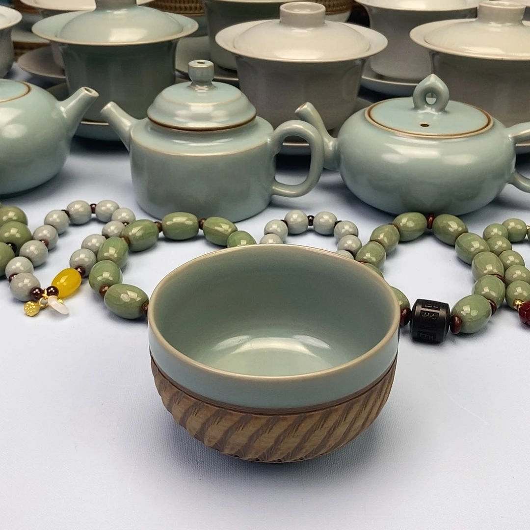 杯仿古重工跳刀罗汗杯原矿原釉原产地