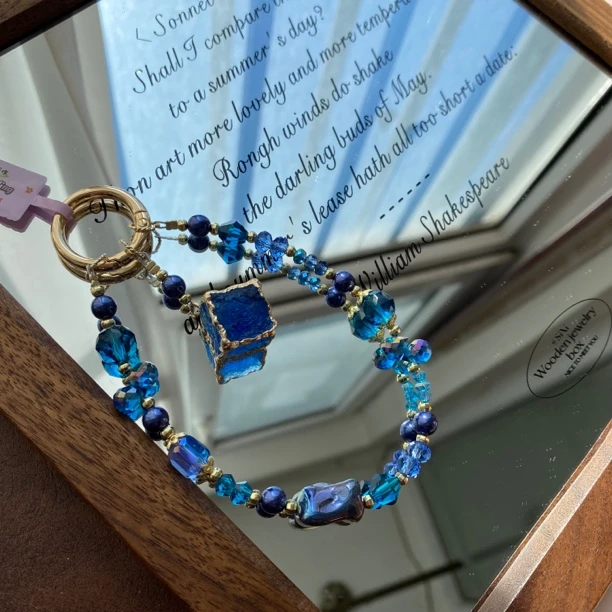 2808蓝方块小众原创手机链