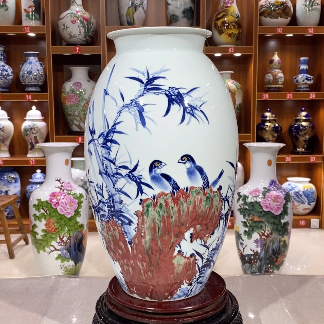 摆件瓷青花釉里红，确保品质
