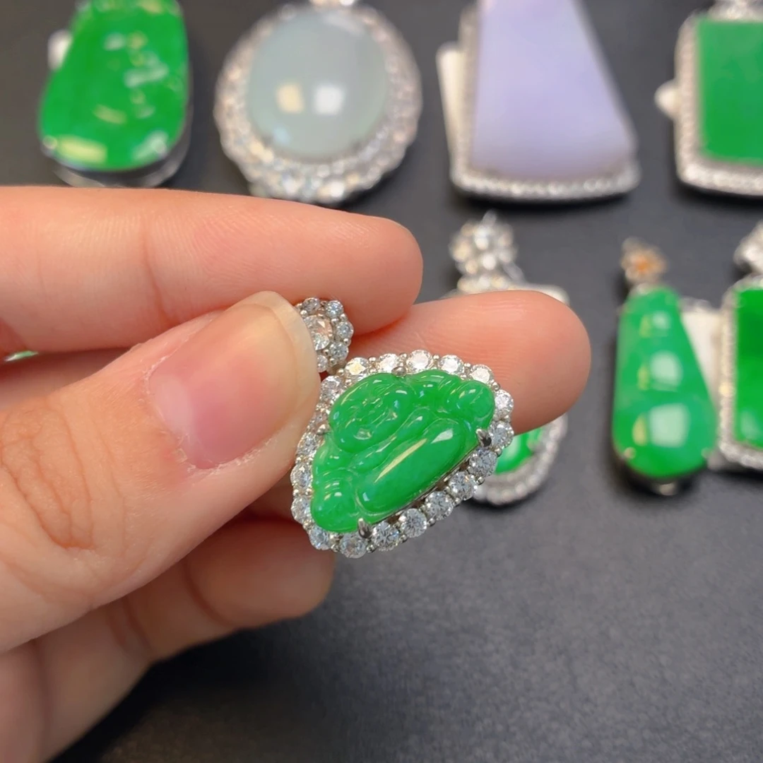 翡翠银S925镶嵌颈饰