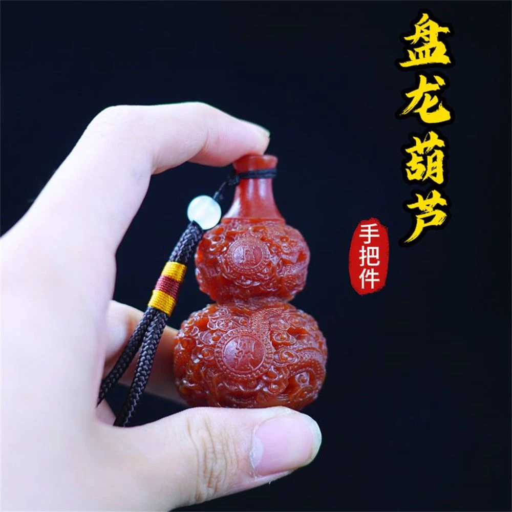 【树脂】新款时尚小众文玩高档盘龙葫芦手把件车内饰品挂件节日礼物