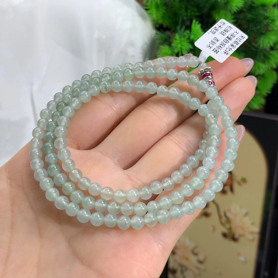 翡翠手链未镶嵌冰胶蓝晴项链卡5m m
