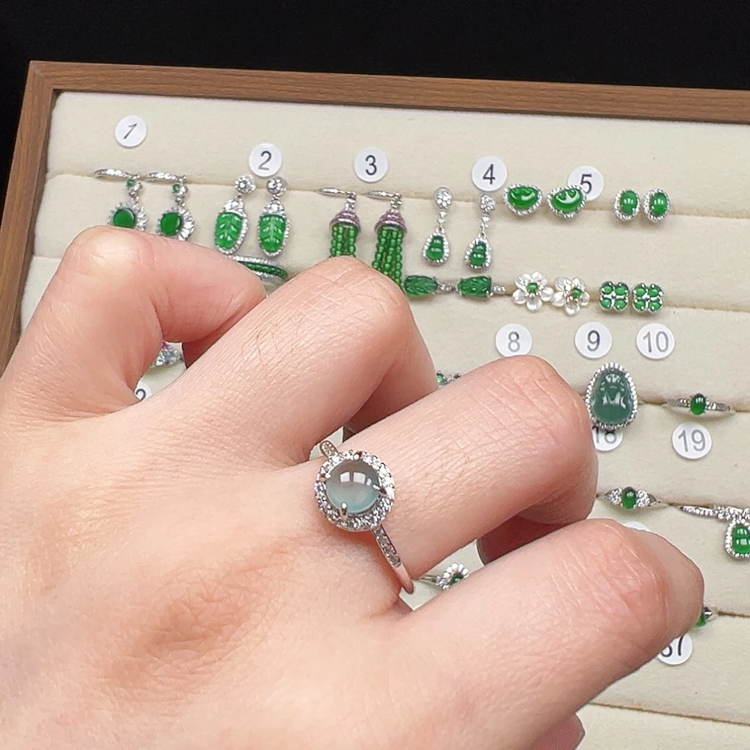 翡翠银S925镶嵌戒指5