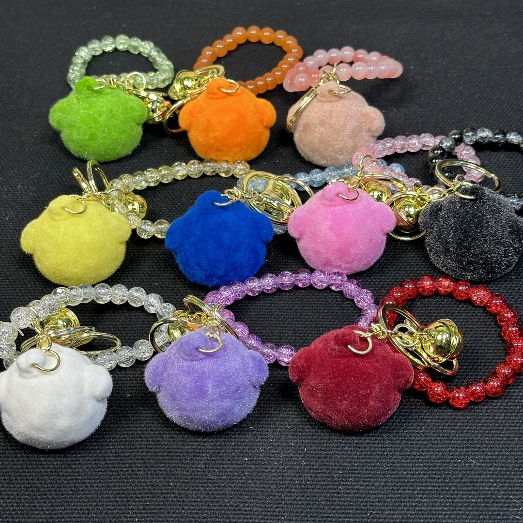 【现拍现拆】Diy手工配件团子植绒钥匙扣