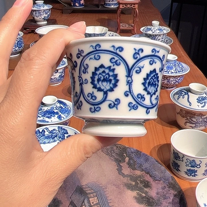 镹曰茶闲柴窑手工手绘青花