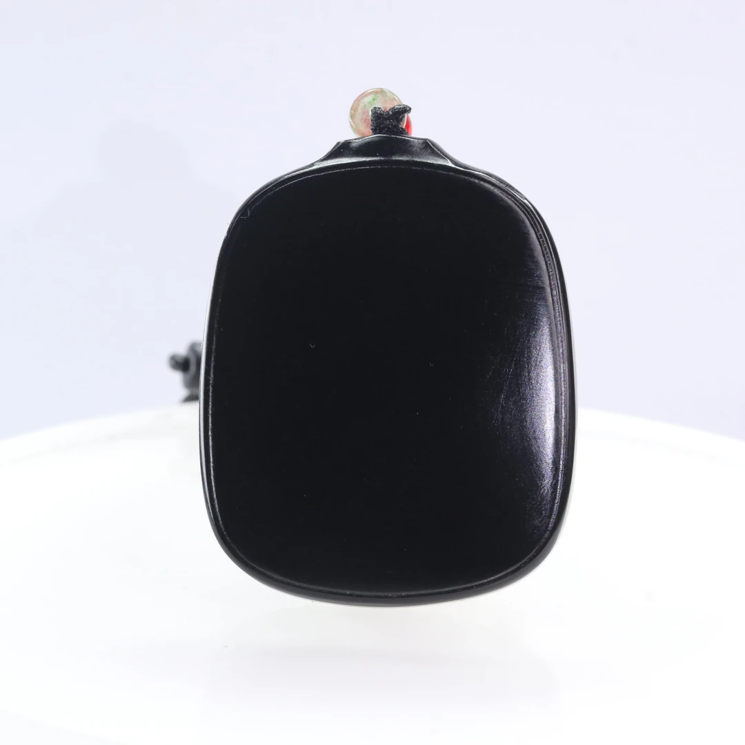 2和田玉墨玉无事牌/800445上海嘉禾拍卖