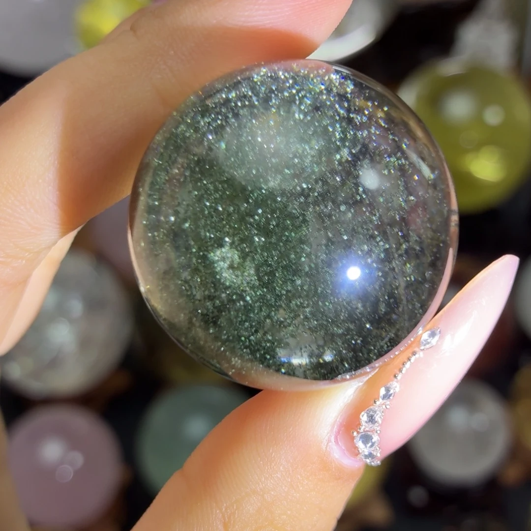 水晶未镶嵌珠宝半成品绿幽灵3.28cm