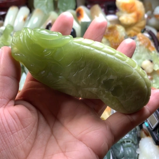 *****蛇纹石玉未镶嵌岫玉手把件