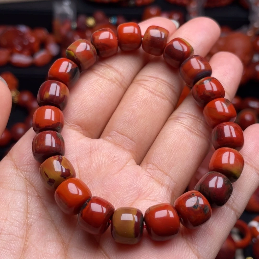 南红玛瑙未镶嵌珠宝奇石单圈10mm