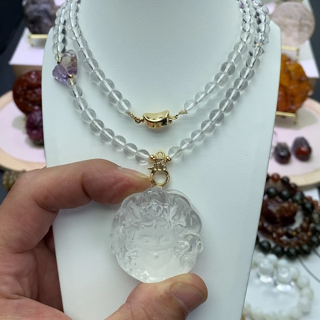 水晶颈饰未镶嵌吊坠