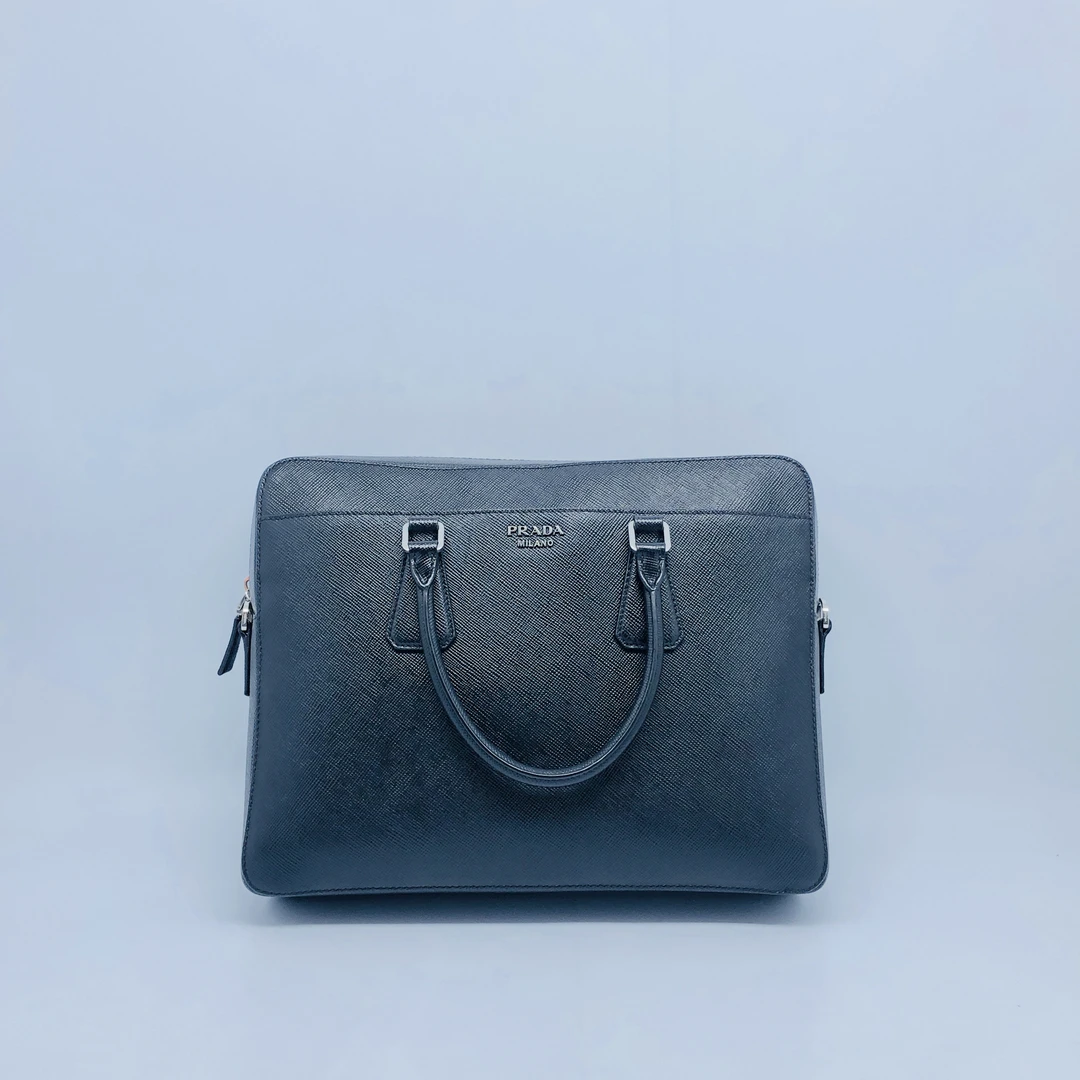 99新 Prada/普拉达 荔枝纹全皮手提公文包/4308号