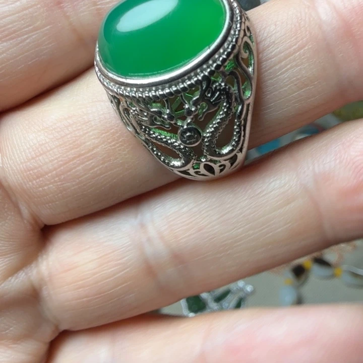 玛瑙/玉髓银S925镶嵌戒指戒指