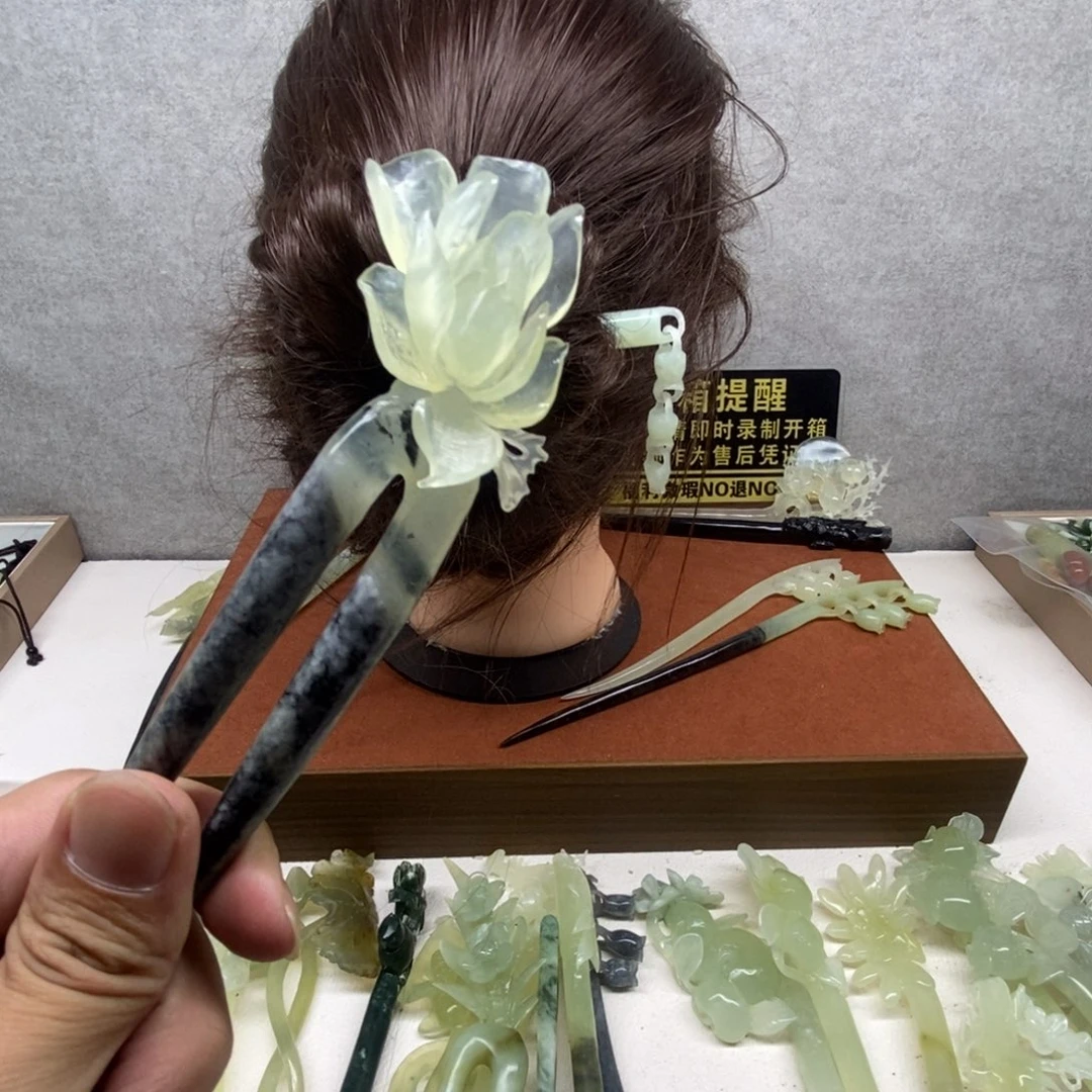 蛇纹石玉未镶嵌发饰