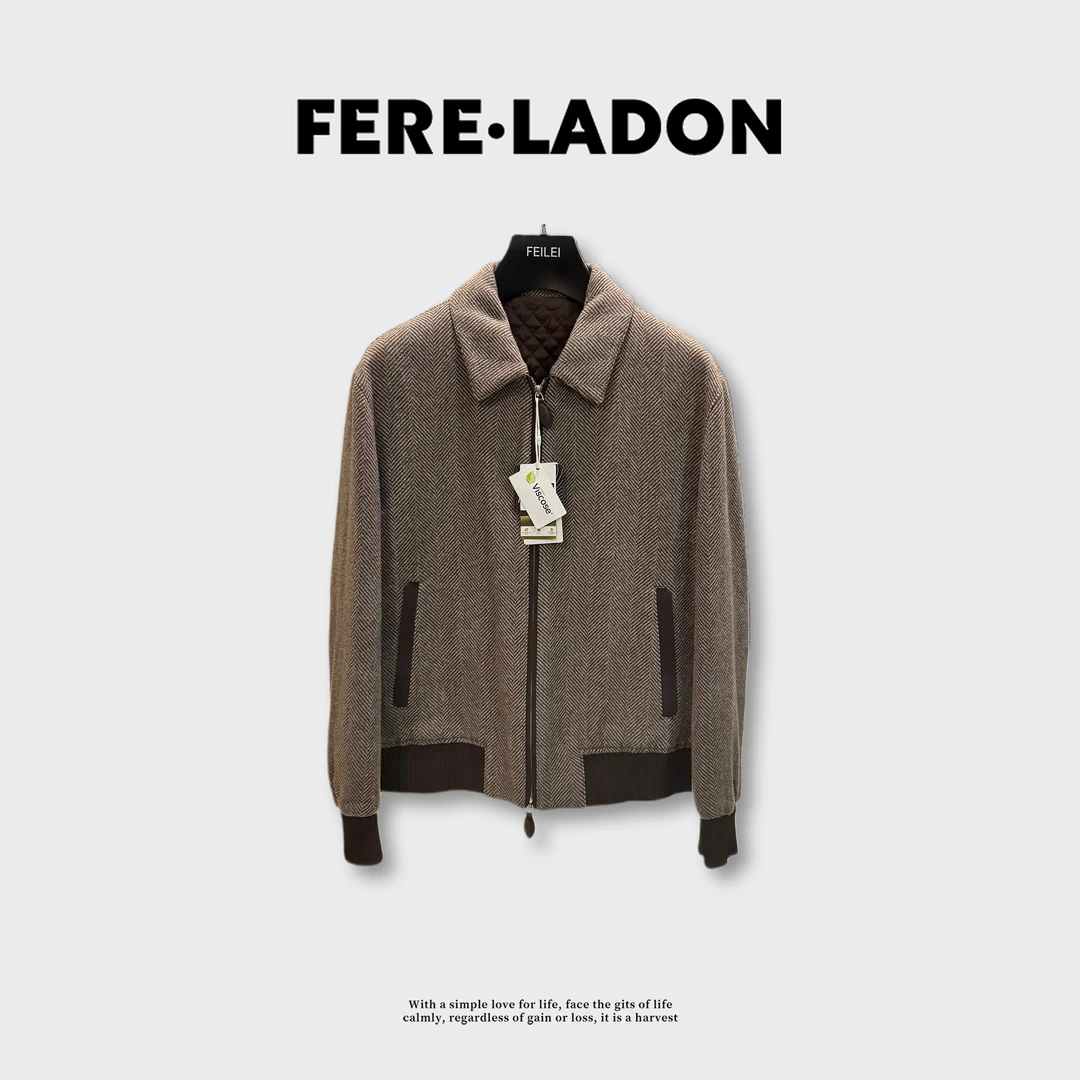 顶奢哈灵顿绵羊毛人字纹棉衣*初冬舒适奢华BLT版夹克+2127