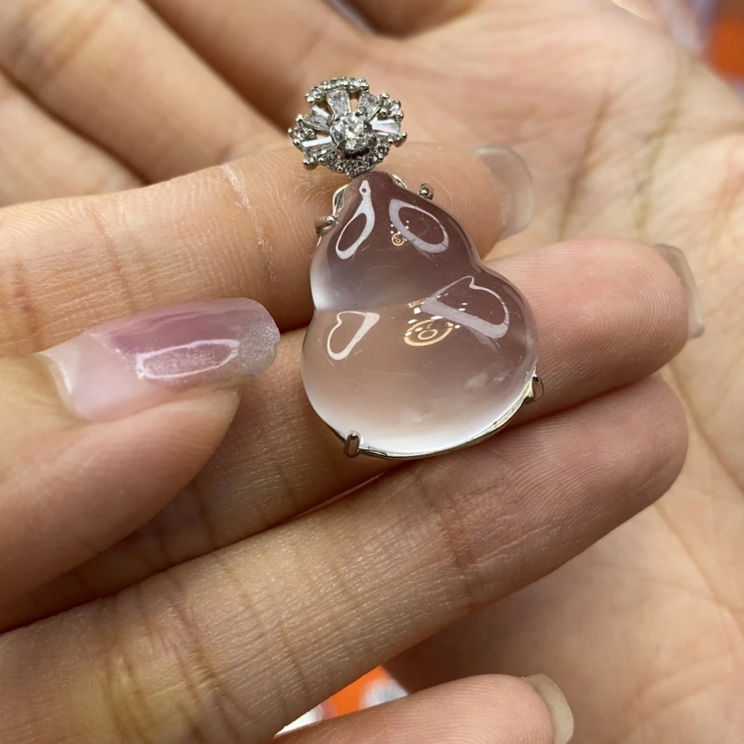 石英质玉银S925镶嵌颈饰