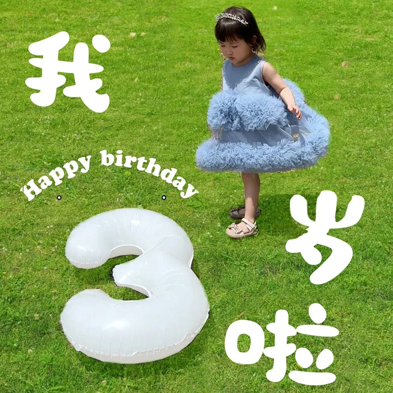 宝宝生日拍照道具女宝周岁生日布置一岁铝膜男宝场景装饰数字气球