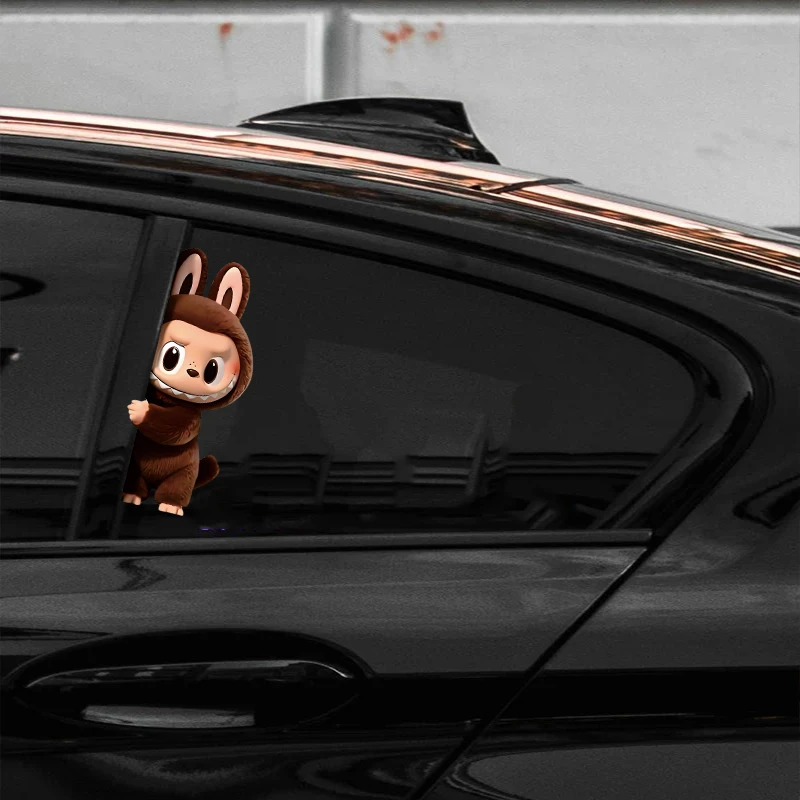 拉布布车贴汽车车身车窗玻璃装饰卡通可爱labubu摩托车电瓶车贴纸