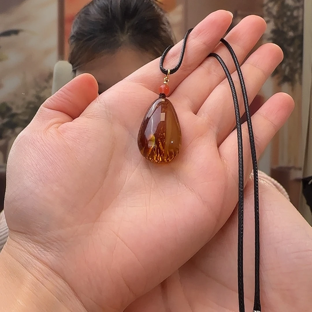 蜜蜡未镶嵌吊坠(赠链)