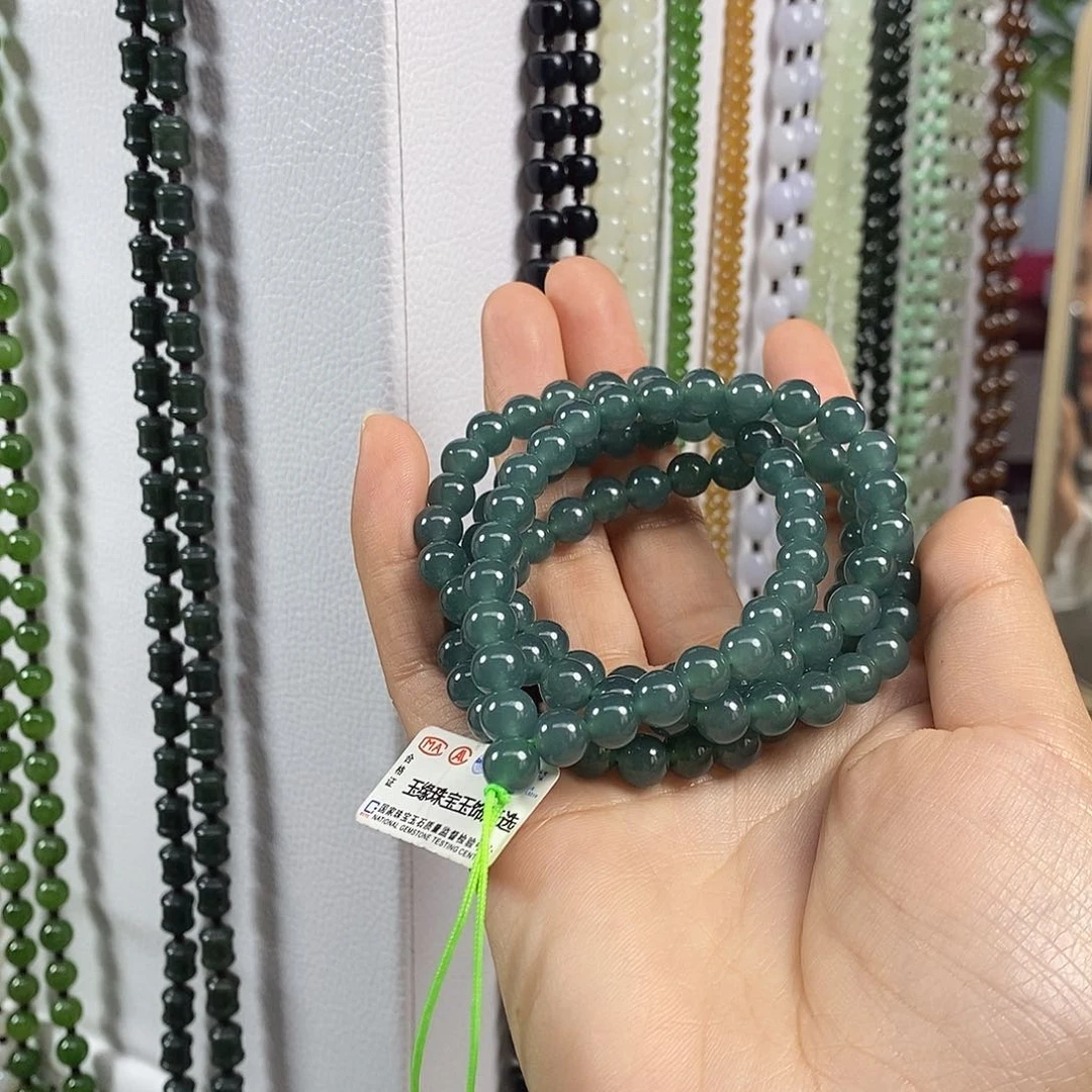 翡翠颈饰未镶嵌嘿***9天然翡翠项链