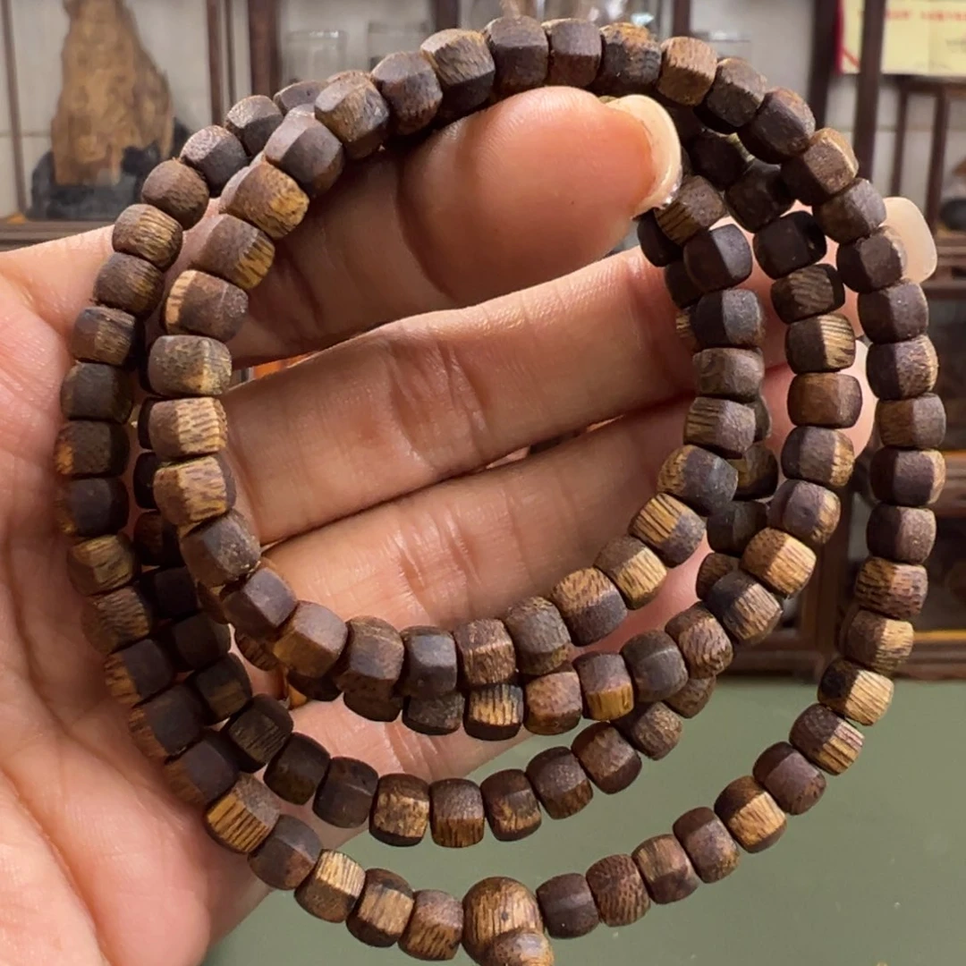 沉香手串海南老白棋六棱珠卡6/12g+多圈多样性发一