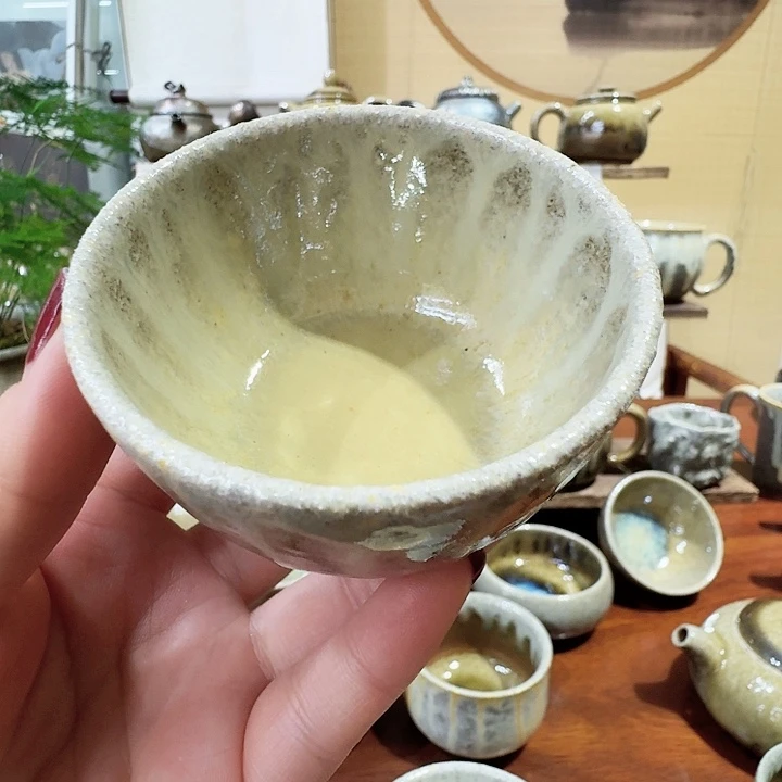 建水紫陶白泥柴烧杯当*当