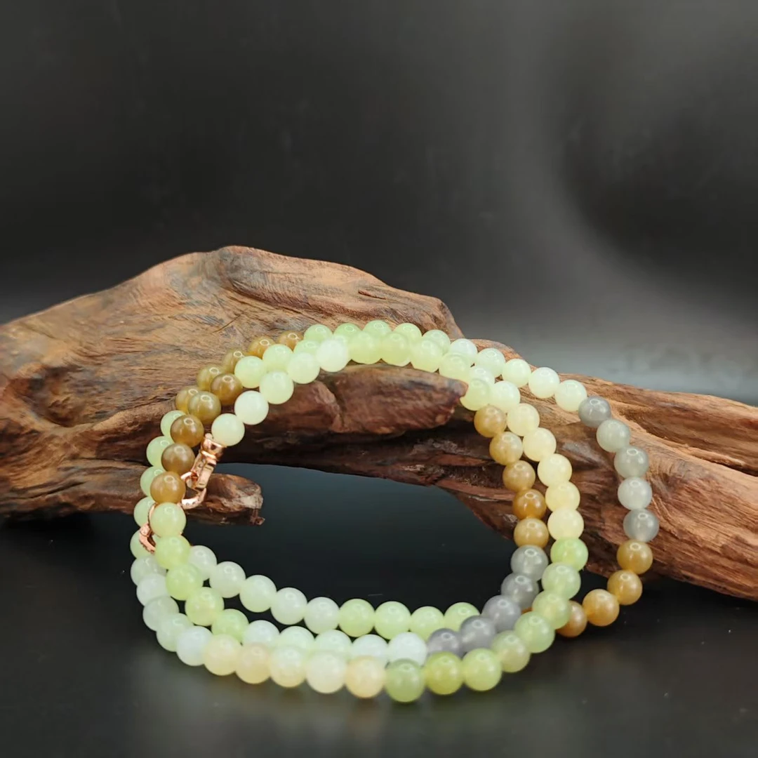 Q和田玉多宝圆珠项链（卡6）1765